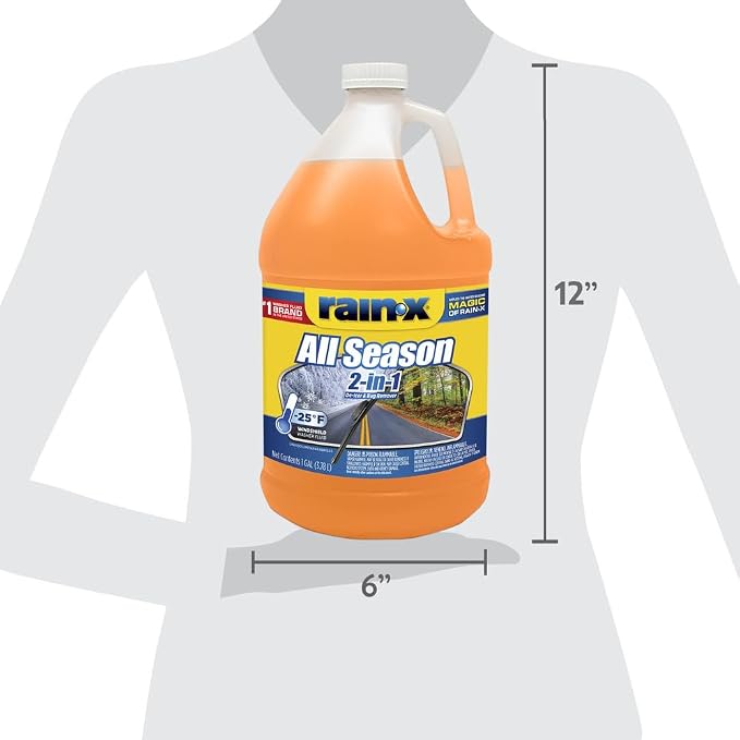All Season -25°F 2-in-1 De-Icer & Bug Remover Windshield Washer Fluid - 1 Gallon (Pack of 6)