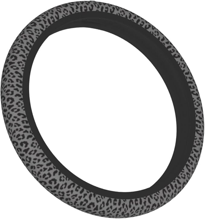 Black Leopard Print Steering Wheel Cover Universal 15 Inch Cheetah Elastic Steering Wheel Cover Leopard Auto Car Accessories Non-Slip Breathable Neoprene Steering Wheel Covers Protector Universal