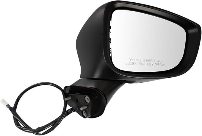 Passenger Side Mirror Assembly Power Heated Turn Signal Foldaway Smooth Black Paint to Match Compatible with 2017-2020 Mazda 6