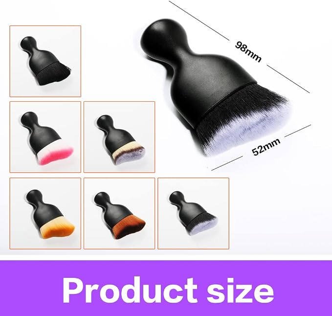 Car Interior Detailing Brush,Soft Bristle Cleaning Brush Car Detailing Brush Dusting Brush,Car Interior Cleaning Tool,Auto Detail Brush Car Dash Duster Brush (Black&Brown with Cap)