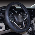 Universal Standard Size Steering Wheel Cover Anti-Slip,Safety,Soft,Breathable,Durable,Full Surround,Comfortable Grip Microfiber Leather (14.5-15 inch,Black)