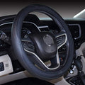 Small Size Steering Wheel Cover Anti-Slip,Safety,Soft,Breathable,Durable,Full Surround,Comfortable Grip Microfiber Leather (14-14.25 inch,Black)