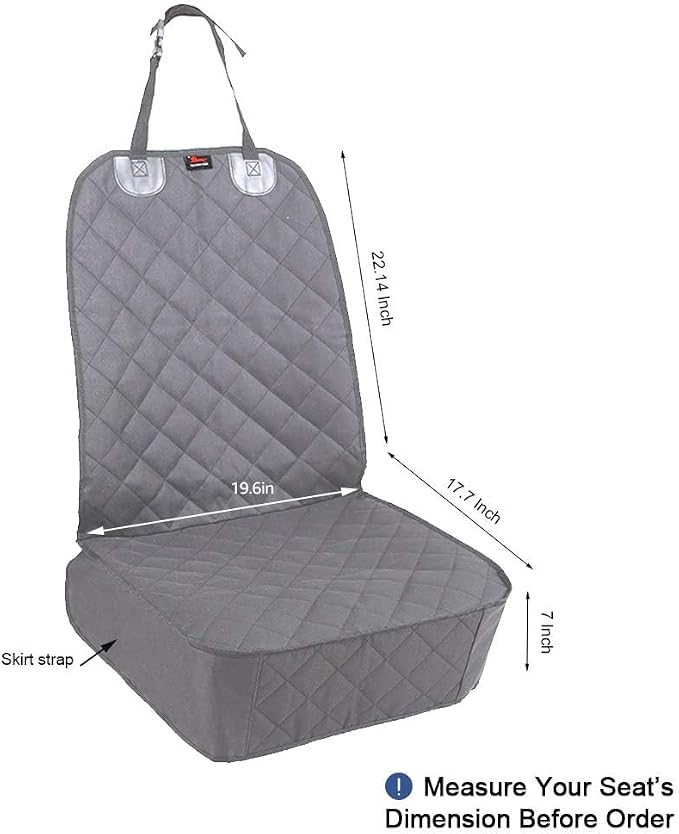 Dog Car Seat Cover 2 Pack, Waterproof Front Seat Car Cover for Cars, Trucks, and Suvs, Pet Front Cover for Cars, Nonslip Dog Seat Cover Grey