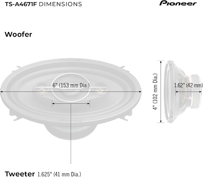 A-Series Standard TS-A4671F 4” x 6” 4-Way Speakers (Pair) – 210W Max, Balanced Sound + Smooth Treble, Enhanced Bass, Great Stock Replacement