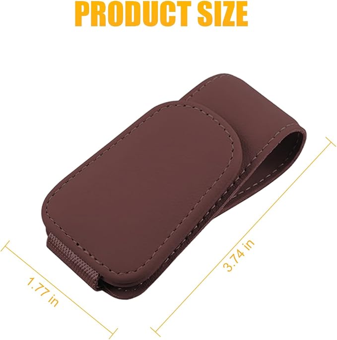 Sunglasses Holders for Car Sun Visor, Leather Eyeglasses Hanger Mounter, Magnetic Glasses Holder and Ticket Card Clip, Auto Interior Accessories Universal for SUV Pickup Truck