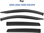 Window Visors Rain Guards for 2020-2026 Ford Escape, Out-Channel Window Vent Wind Deflectors Visors Shades for 20-26 Escape(Not for Active)