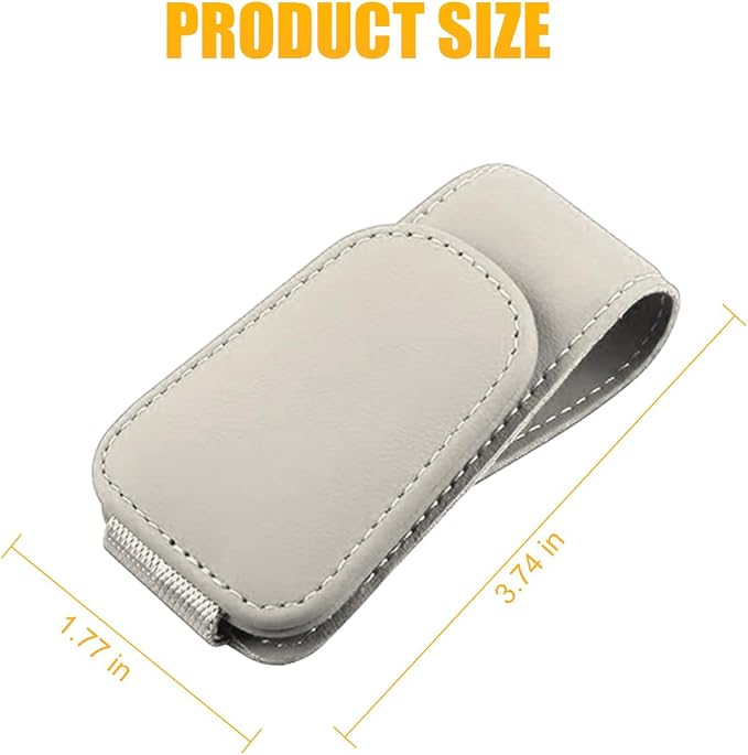 Sunglasses Holders for Car Sun Visor, Leather Eyeglasses Hanger Mounter, Magnetic Glasses Holder and Ticket Card Clip, Auto Interior Accessories Universal for SUV Pickup Truck