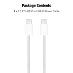 Short 1.5FT USB C to USB C Cable Compatible for iPhone 17/16/15, 17 16 15 Pro Max, Plus, 16E, 17Air Woven Carplay Charger Cord, AirPods 4, AirPods Pro (2nd/3rd Gen) Car Charging Charger Cord 2pack