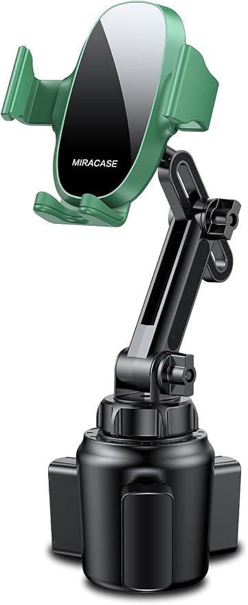 Cup Phone Holder for Car, [Upgraded Version] Adjustable Long Neck Car Cup Holder Phone Mount Cradle Friendly Compatible with iPhone Samsung Google and All Smartphones, Green