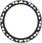 Cartoon Daisy Flower Elastic Steering Wheel Cover Non-Slip Breathable Steering Wheel Protector Fit Auto, SUVs, Truck