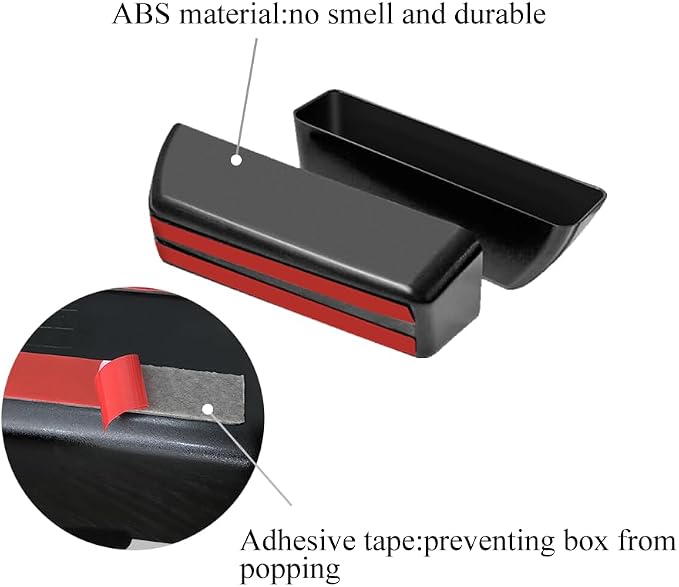 Front Row Door Side Storage Box Compatible with Ford Edge 2015-2025 Armrest Phone Container Door Organizer Handle Pocket ABS Tray Insert Glove Pallet