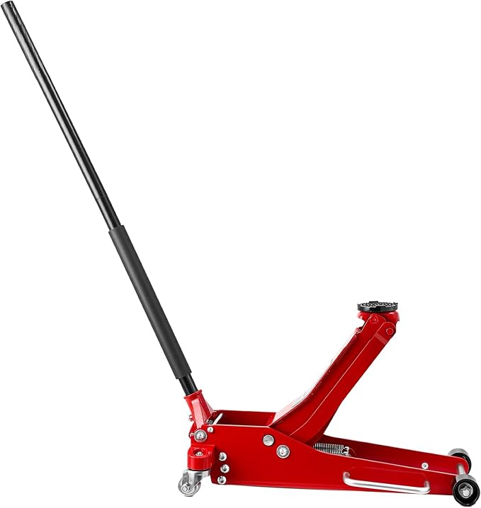 Low Profile Floor Jack 3 Ton Aluminum and Steel Racing Floor Jack with Dual Pistons Quick Lift Pump, Hydraulic Trolley Car Lift for Sports Car, SUV, Pickup, Lifting Range 3.3"-20.3"