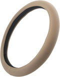 Ergonomic Soft Grip Steering Wheel Cover - Sporty Leather Grip for Standard Size Wheels 14.5-15 inch Beige