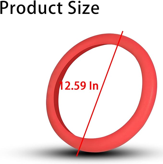 Car Silicone Steering Wheel Cover, Soft Anti-Slip Auto Steering Wheel Protector Fit 14 Inch, Universal Vehicle Interior Accessories for Cars, SUVs, Trucks, and Vans (Red)