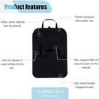 LAINLOY Felt Car Seat Back Organizer, Kick Mats Car Back Seat Protector for Kids, 6-Pocket Storage for Tissue, Box, Pen, Toy, Automobile Road Trip Accessories for SUV, RV, Truck (Black)