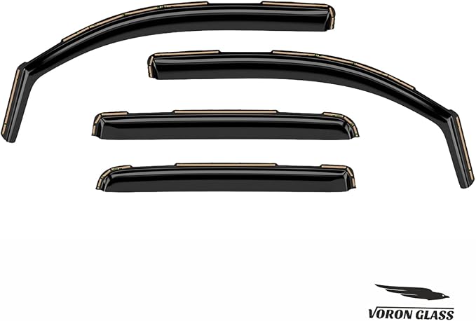 Voron Glass in-Channel Extra Durable Rain Guards for Chevrolet (Chevy) Silverado 2500HD/3500HD 2015-2019 Crew Cab, Window Deflectors, Vent Window Visors, 4 Pieces - 200277
