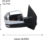 16 Pins Right Chrome Side Mirror Assembly For Ford F-150 F150 2015-2020 | Power Folding, Heated, W/ Blind Spot, Memory, Passenger Side, FO1321529