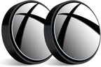 2Pcs Blind Spot Car Mirror, Automotive Side Blindspot Mirror for Car, 2.2" Round Car Rearview Mirror Accessories 360 Degree Rotating Vacuum Suction Cup for Cars, Suv, Van and Trucks (Black)