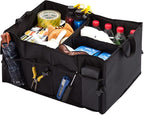 Trunk Organizer Car Basket for Car SUV Sedan Home Groceries | Trunk Storage Tote Organizer Small Collapsible Bins for Family House Groceries Snack Cleaning Tools First Aid Kit
