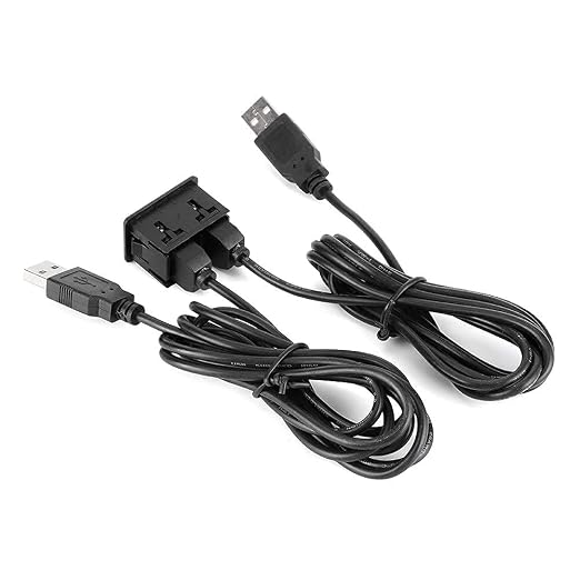 Dashboard Cable Adapter,1.5m USB Panel Extension Cable 2 Port Car Mount Flush Cord for Truck Boat
