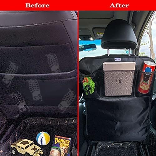 Kick Mats Back Seat Protector, Waterproof Oxford Seat Back Protector, Car Seat Back Protector for Kids, Back of Seat Protector for Kids Feet Car Seat (Black B -1pc)