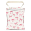 Cute Car Trash Can, Hanging Canvas Car Back Seat Organizer and Storage Bag, Funny Car Trash Bag for Travelling, Outdoor Cute Pink Bow