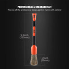 Car Detailing Brush Set, 5 Pack Soft Boar Hair Auto Detail Brush Kit with Elbow for Automotive Elegant Surface Interior Exterior Dashboard Emblems Panels Engine Bay Wheels Air Vent Seat Leather