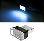 Car Interior Atmosphere Lamp, Plug-In USB Interface LED Vehicle Ambient Lighting Kit, Portable Mini Automotive Night Light Decoration Accessories, Universal for SUV, Sedan, Truck (Ice Blue)
