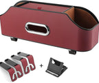 New car headrest Rear seat Multifunctional Storage Box, partition Design, with Cup Holder, Tissue Box, headrest Hook, Suitable for Children and Adults, car Travel Accessories（Red）