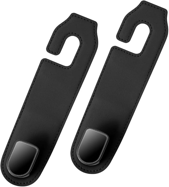 Car Seat Headrest Hook, 2PCS Vehicle Seat Back Hangers Organizer for Handbag Purse Coat, Automotive Interior Headrest Storage Hooks, Universal for SUV Automobile Truck (Black)