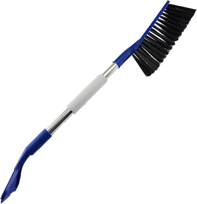 Snow Brush, Ice Scrapers Paint Protection Adjustable Head Ergonomic Grip Lightweight Multifunctional Windshield Scraper, 2 in 1 Winter Car Ice Kit for Cars Trucks (blue)