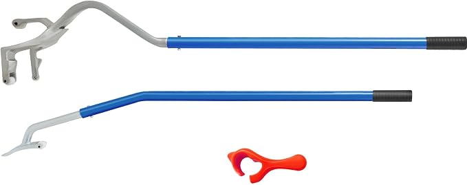 Tire Mount Demount Tool 22.5" to 24.5" Tire Changer Steel Bead Breaker Extra Bead Holder Tubeless Truck Manual Tire Changing Tools for Car Repairing(Blue)
