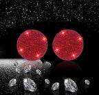2pcs Bling Car Cup Holder Coaster, 2.75 inch Anti-Slip Shockproof Universal Fashion Car Coasters Insert Bling Crystal Rhinestone Automotive Interior Accessories for Women (2 pcs, Red)