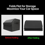 Car Trunk Organizer, Leather Material, Sturdy and Durable, Waterproof and Stain-Resistant Surface, Wipes Clean Easily, Collapsible to Save Space, Say Goodbye to Clutter, for SUVs & Sedans