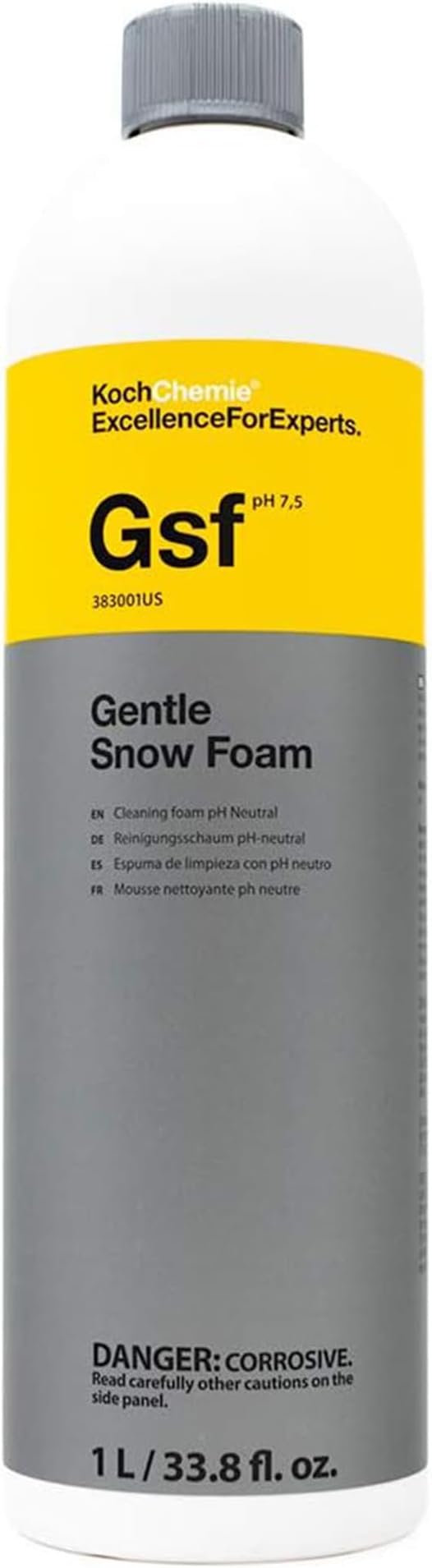 Gentle Snow Foam - pH Neutral Pre-Cleaning; Works With Foam Cannons & Sprayers; Manual Washing Shampoo; Safe on Existing Wax & Sealed Surfaces; Unique Cherry Fragrance (1 Liter)