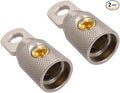 2PCS Car Wire Coupler Terminal Butt Connector 0 4 8 GA Gauge Joiner Screw Ring (0 AWG,Silver)