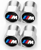 Aluminum Alloy Car Tire Valve Stem Caps Compatible with BMW M M2 M4 M5 M6 M8 X1 X2 X3 X5 X6 M135i M240i Z4 328i X7 Anti-Corrosion Dustproof Car Wheel Men and Women Gift Car Accessories (Silvery)