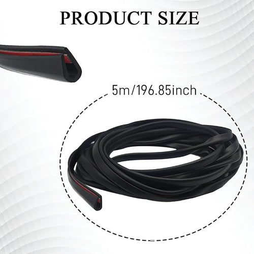 16.4Ft Car Door Edge Guards, Car Door Protector, Anti-Collision Automotive Entry Trim Molding Guard, No Glue Auto Exterior Edge Trim Protective Strip for Most Vehicles (Black, 5M)