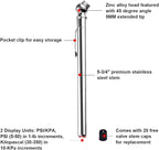 CZC AUTO Tire Pressure Gauge Heavy Duty Mechanical Air Gauge Stainless Stem Single Chuck with Pocket Clip for Truck Motorcycle Bike Car RV SUV ATV, 5-50PSI 30-350KPa (5 Pack)