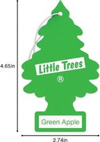 Car Air Freshener | Hanging Paper Tree for Home or Car | Green Apple | 6 Pack