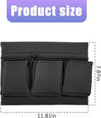 Mandark Car Window Armrest Storage Box, Leather Vehicle Side Door Organizer with Multiple Pockets, Comfortable Automotive Arm Elbow Rest Pad Bag Accessories, Universal for Most Cars (Black)