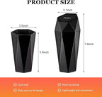 Car Trash Can with Lid, Diamond Design Leakproof Vehicle Cup Holder Garbage Can, Waterproof Trash Bin Mini Portable Garbage Organizer for Cars Homes Offices Bedrooms (Black)