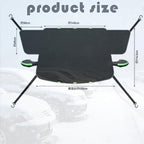 Car Windshield Cover for Ice and Snow - Universal Fit for Cars, SUVs, Trucks, Heavy Duty Oxford Fabric Frost Protector for Ice and Snow,Triple-Window Cover (Oxford Cloth -Green Reflective Strips)