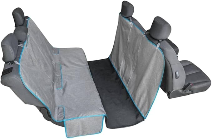 Coast to Coast Hammock - Waterproof Backseat Dog Hammock for Full Coverage - Car Seat Protector with Rufftex Floor Guard - Durable Travel Gear - Stain Resistant - Heather Charcoal Grey
