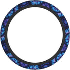 Tie Dye Blue Purple Steering Wheel Cover Car Accessories Cute for Women Girls Girly Universal 15 Inch Neoprene Auto Interior Decor Anti Slip Car Truck Protector