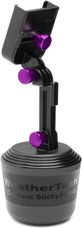 CupFone with Extension – Adjustable, Universal Cup Holder Cell Phone Mount Car & Truck Accessory – Best Design for iPhone & Smartphone Charging – Violet Metal Knobs