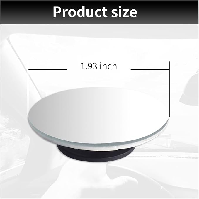 ZIMISI Round Blind Spot Car Mirror, 2" HD Glass Wide Angle Convex Mirror with Adjustable Stick, 360 Degree Frameless Rear View Mirrors for Car, SUV,Truck (Round)