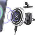 for MagSafe Car Mount Charger iPhone Wireless Car Charger, Stick on Dashboard Magnetic Phone Holder Mount for iPhone 17 Pro Max 16 15 14 Series, 15W Fast Charging, Aluminum Shell