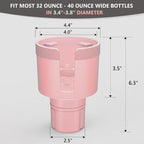 2 Pack Car Cup Holder Expander with Offset Adjustable Base, Compatible with Hydro Flasks 32/40 Ounce, Compatible with Yeti Ramblers 20/26/30 Ounce, Other Bottles in 3.4"-3.8" (Pink)
