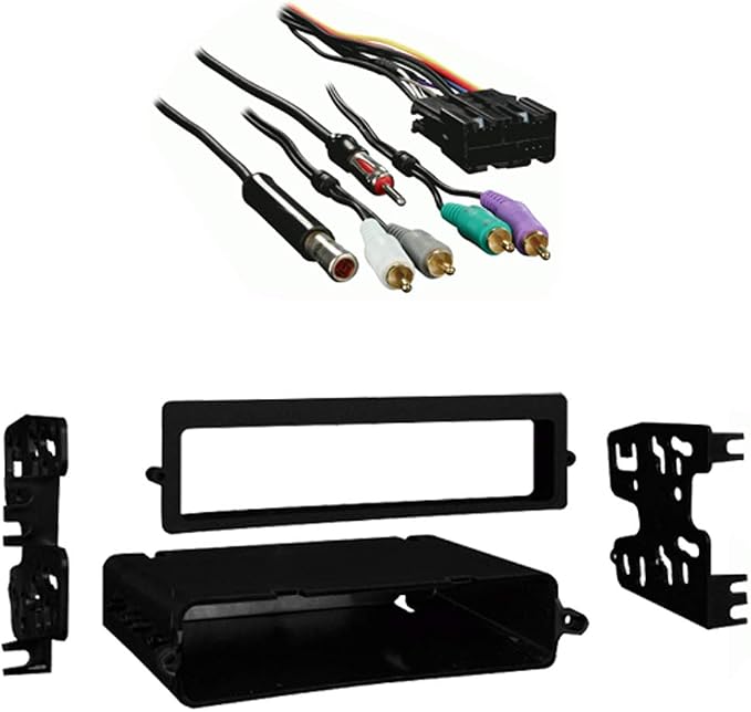 HA-40GM10 Compatible with Chevy Corvette 90-96 Aftermarket Antenna Adapter, Metra 99-3051 Single or Double DIN ISO-Mount Kit and 70-1857 Tuner Relocation and Bose Integration Harness